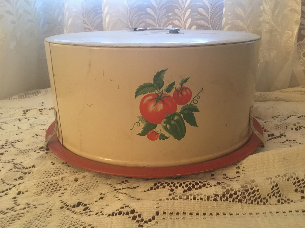 Vintage tin cake carrier