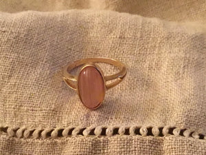Iridescent pink gold ring