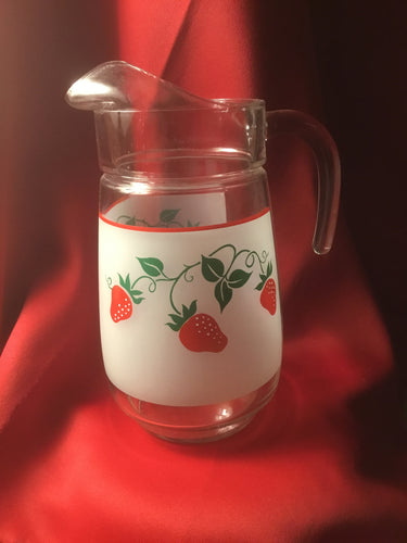 Vintage strawberry beverage pitcher